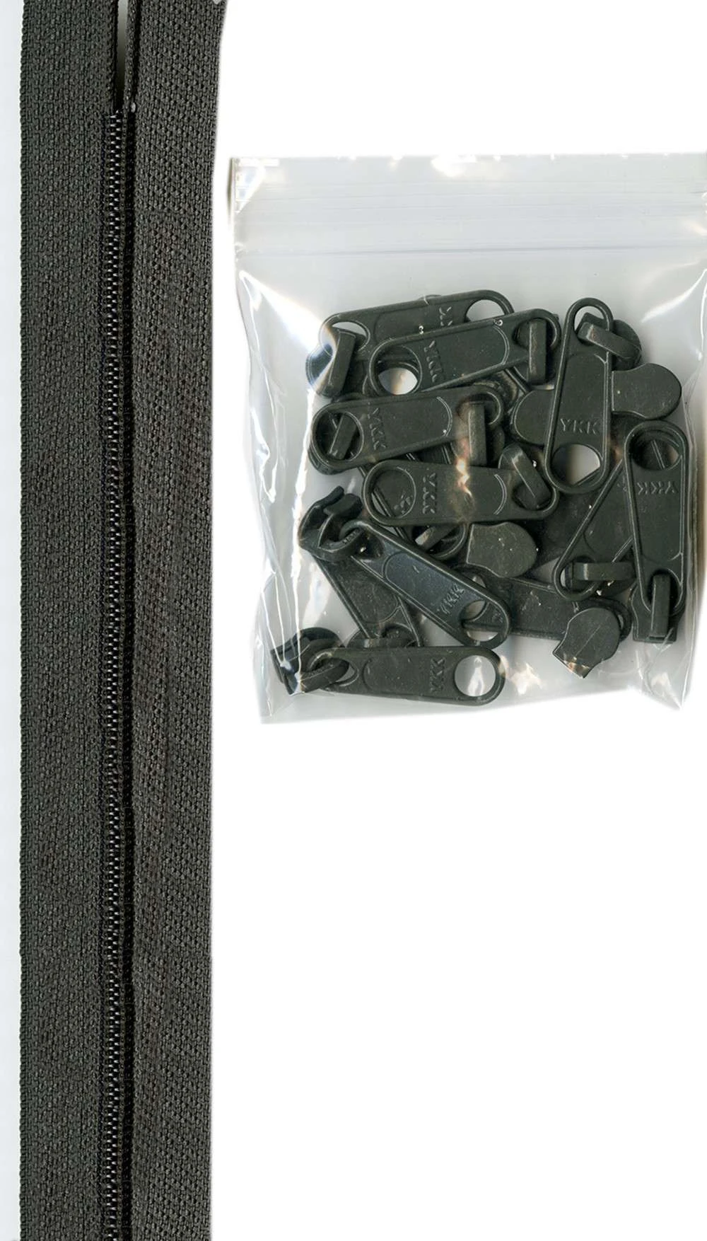 4 Yards Of 16mm #4.5 Zipper Chain And 16 Extra-Large Coordinated Pulls Slate Gra 1 4 Yards Of 16mm #4.5 Zipper Chain And 16 Extra-Large Coordinated Pulls Slate Gra