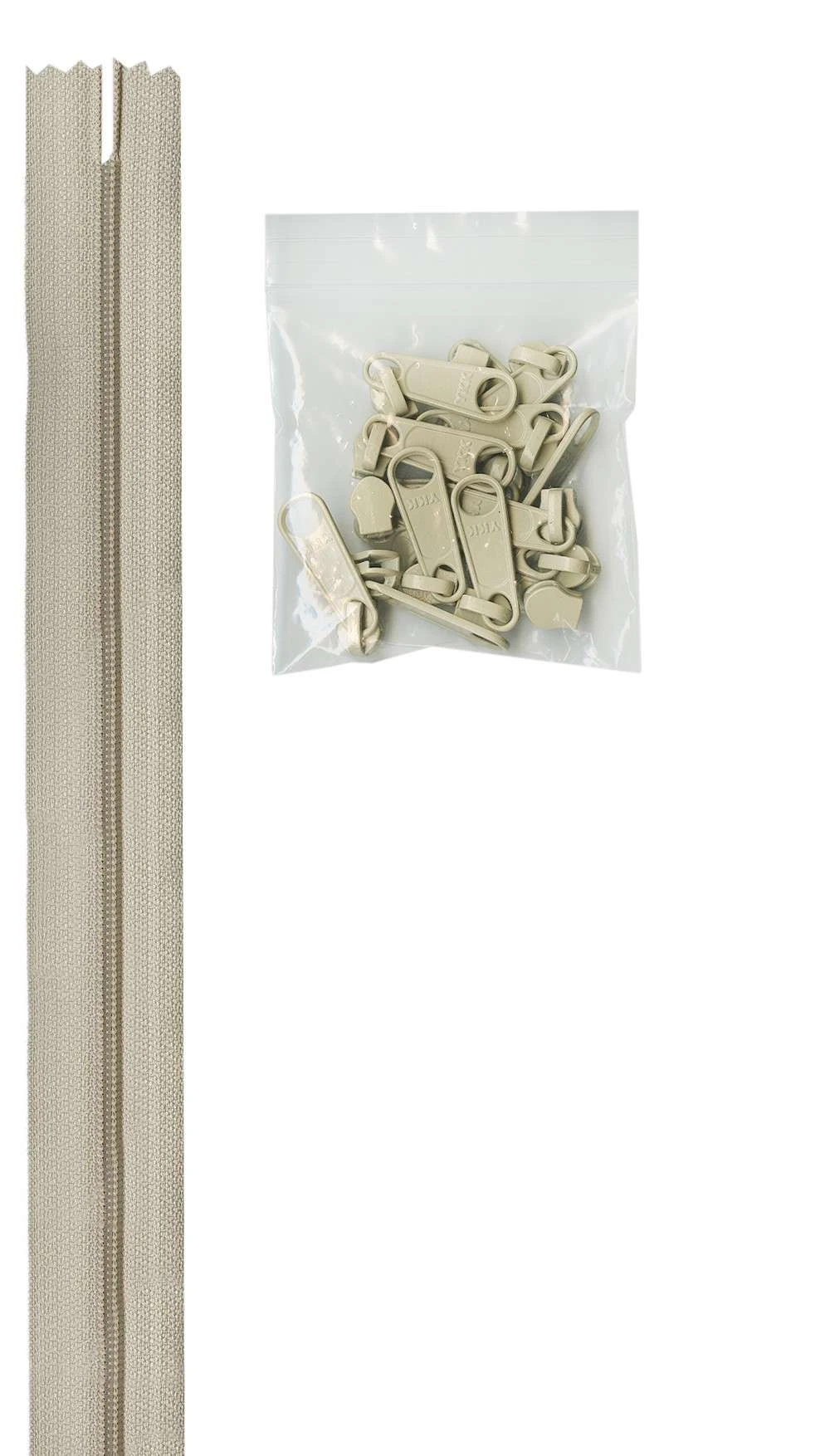 4 Yards Of 16mm #4.5 Zipper Chain And 16 Extra-Large Coordinated Pulls Natural 1 4 Yards Of 16mm #4.5 Zipper Chain And 16 Extra-Large Coordinated Pulls Natural