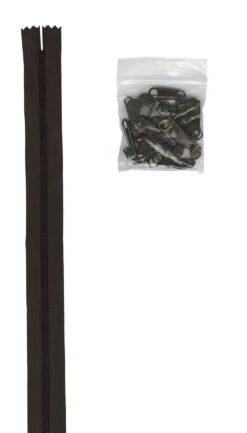 4 Yards Of 16mm #4.5 Zipper Chain And 16 Extra-Large Coordinated Pulls Sable