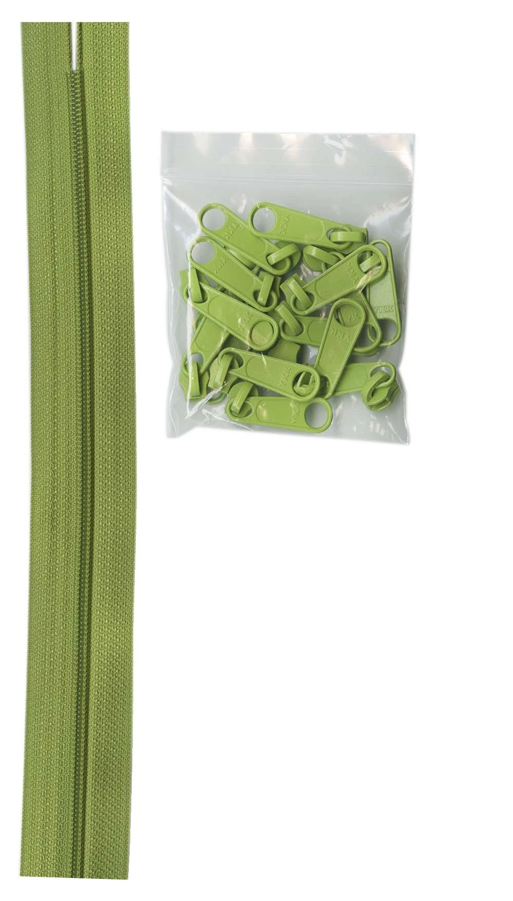 4 Yards Of 16mm #4.5 Zipper Chain And 16 Extra-Large Coordinated Pulls Apple Gre 2 4 Yards Of 16mm #4.5 Zipper Chain And 16 Extra-Large Coordinated Pulls Apple Gre - Image 2