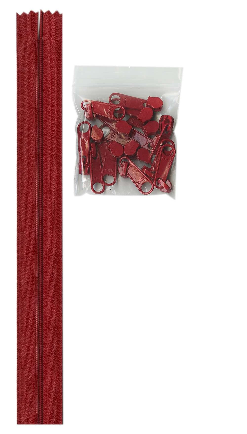 4 Yards Of 16mm #4.5 Zipper Chain And 16 Extra-Large Coordinated Pulls Hot Red 1 4 Yards Of 16mm #4.5 Zipper Chain And 16 Extra-Large Coordinated Pulls Hot Red